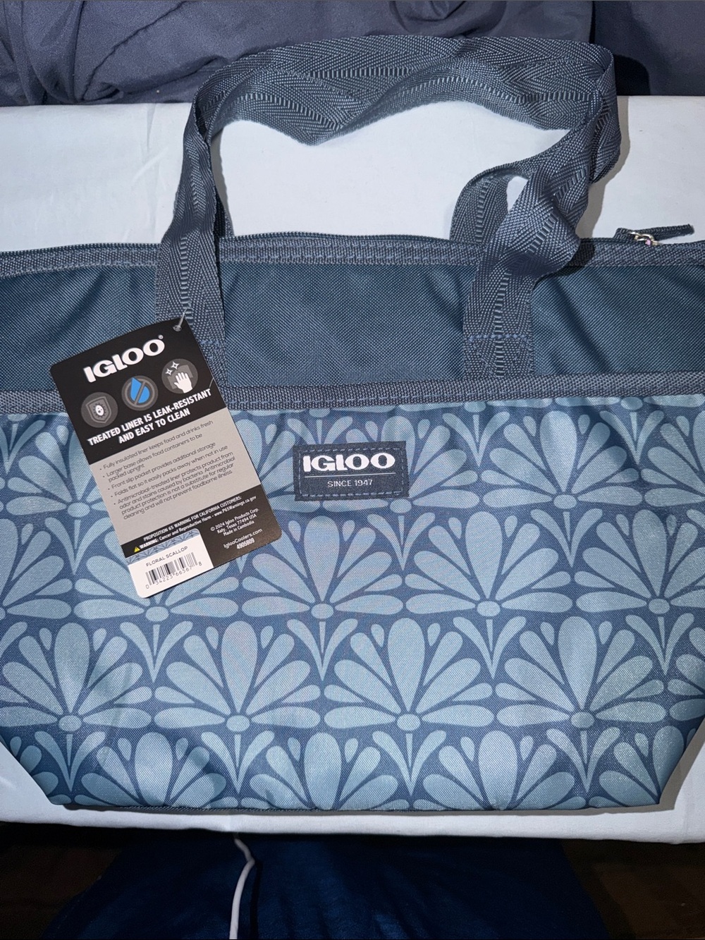 Igloo Blue Floral Print Insulated Tote